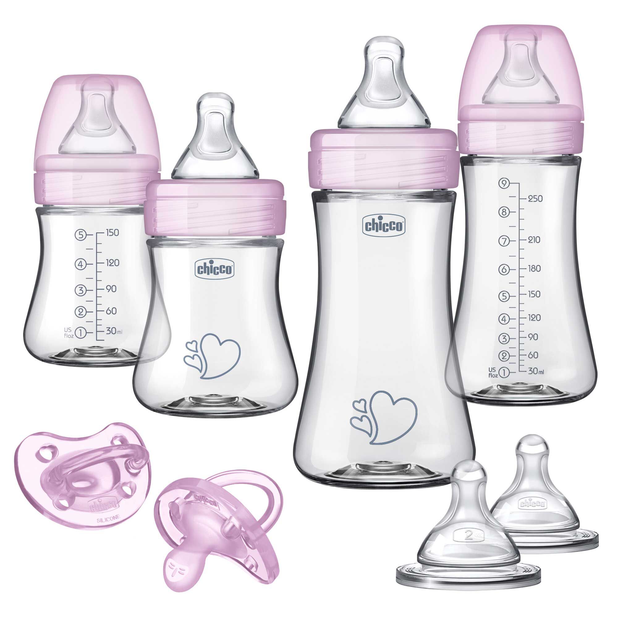 Duo Newborn Baby Bottle Gift Set - Pink | Chicco