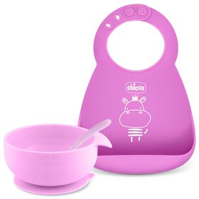 Chicco Easy Start Silicone Feeding Gift Set in Pink