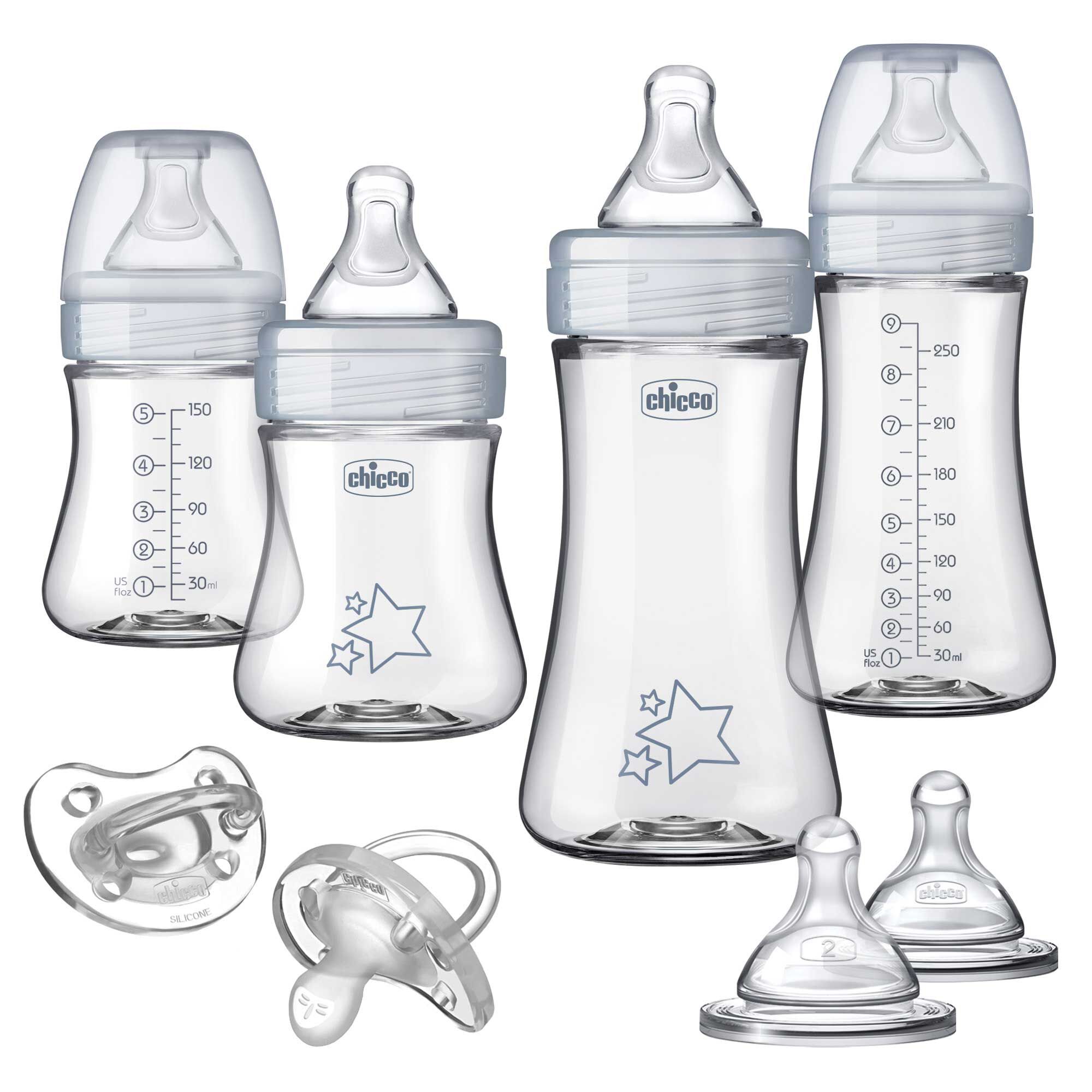 Chicco Duo Newborn Hybrid Baby Bottle Starter Gift Set with Invinci-Glass in Neutral