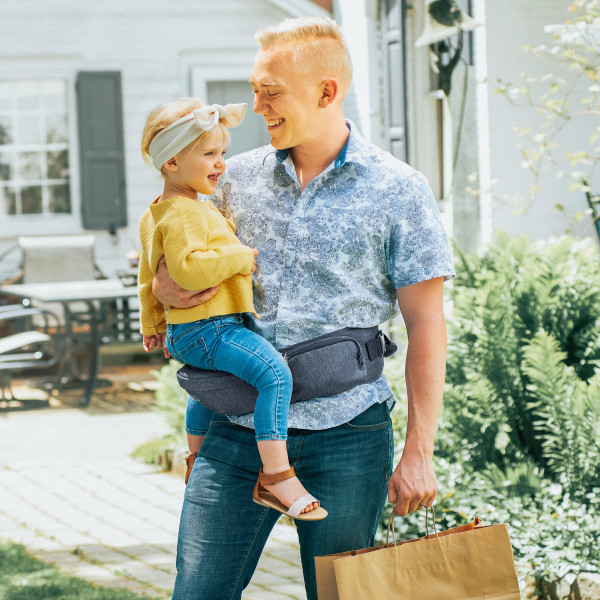 Father with Chicco Hip Seat Carrier