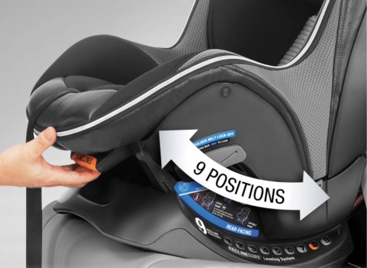 Chicco Car Seat recline posiitons image